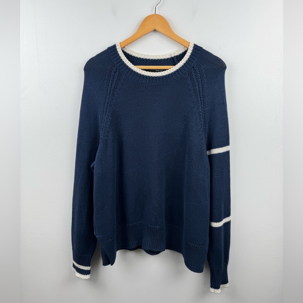 360 Sweater Women Blue Cotton‎ Sweater Size Large